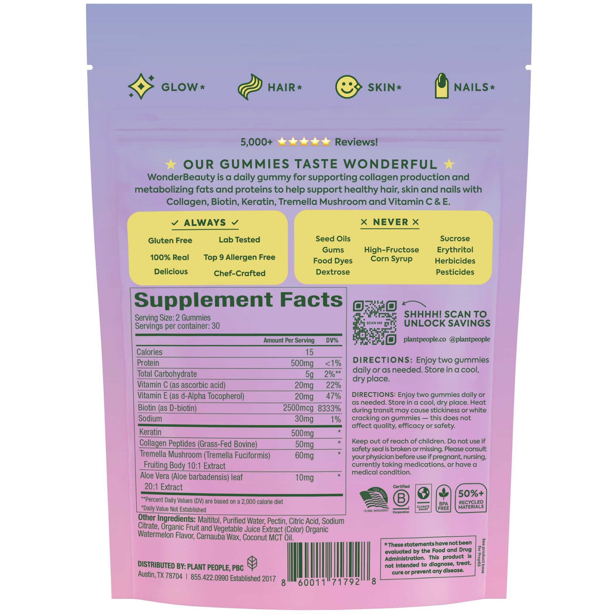 Product on store shelf/display for WonderBeauty Gummies