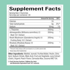 Back view showing nutrition label on WonderCalm Peach bottle