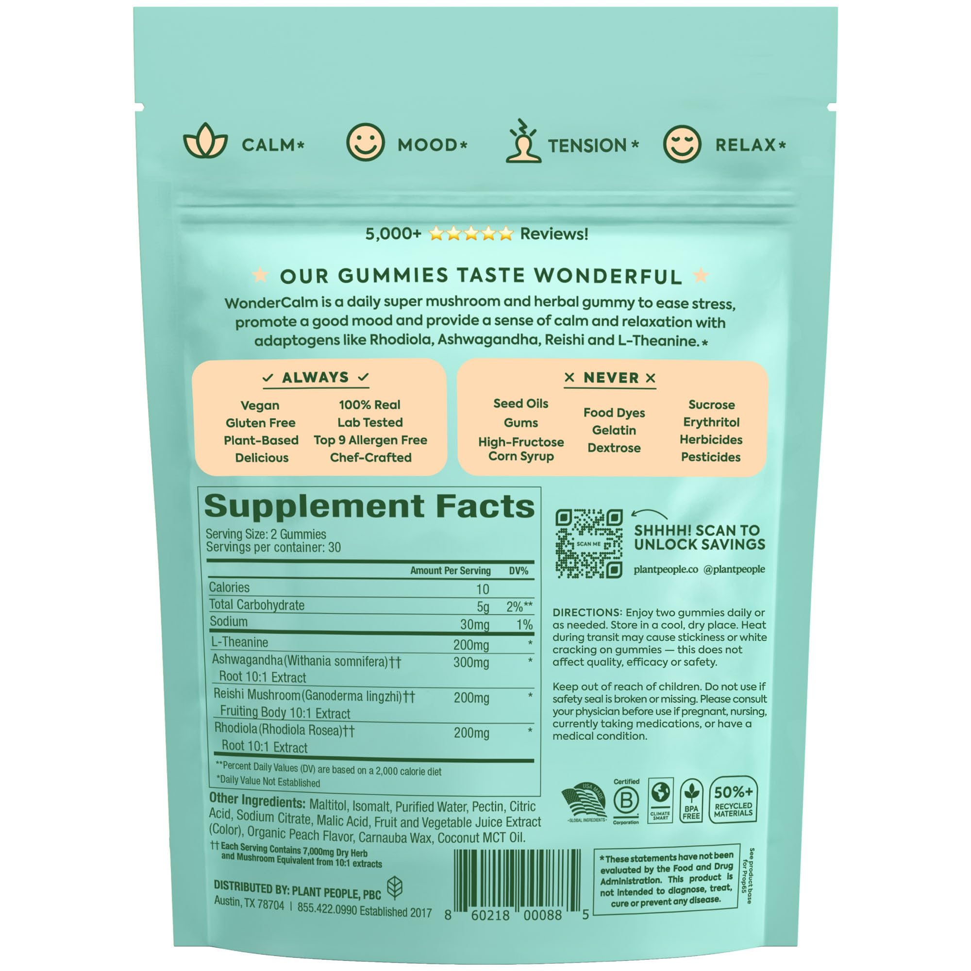 Peach flavor emphasis for WonderCalm gummies