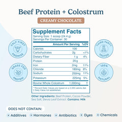 WONDERCOW Beef Protein Isolate powder being poured into water for quick mixing.