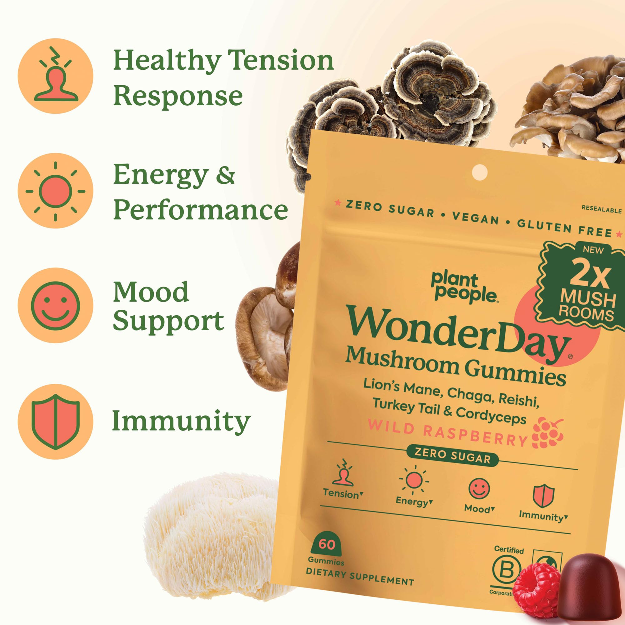 Serving size showing 2 gummies for daily use