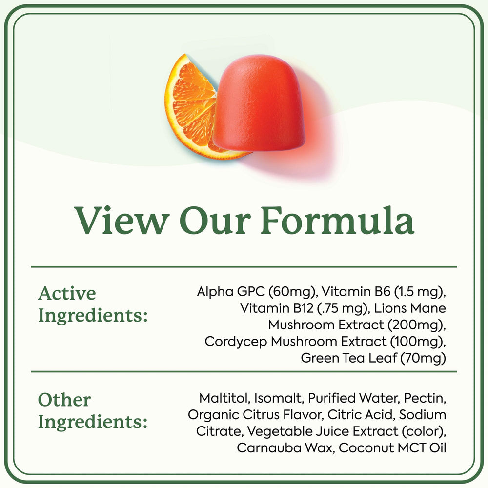 Back of WonderFocus box showing ingredients and nutrition