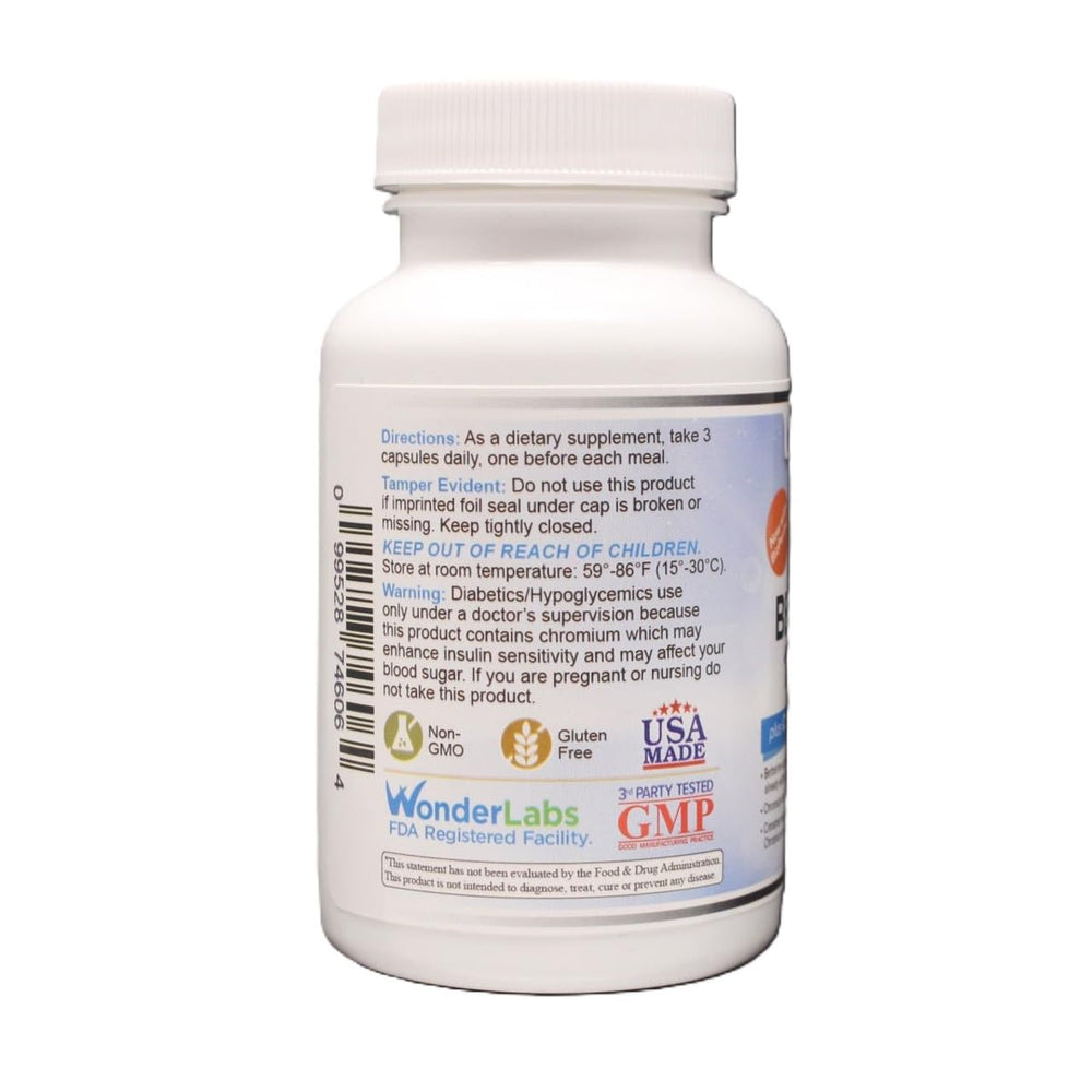 Ingredients: berberine extract, chromium, cinnamon and Bioperine