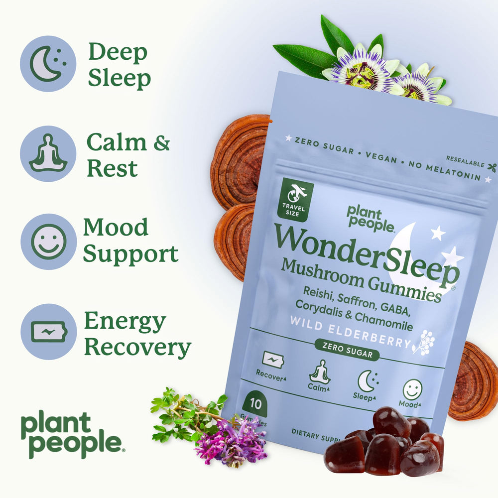 Vegan, gluten-free and sugar-free labeling on WonderSleep Gummies Mini