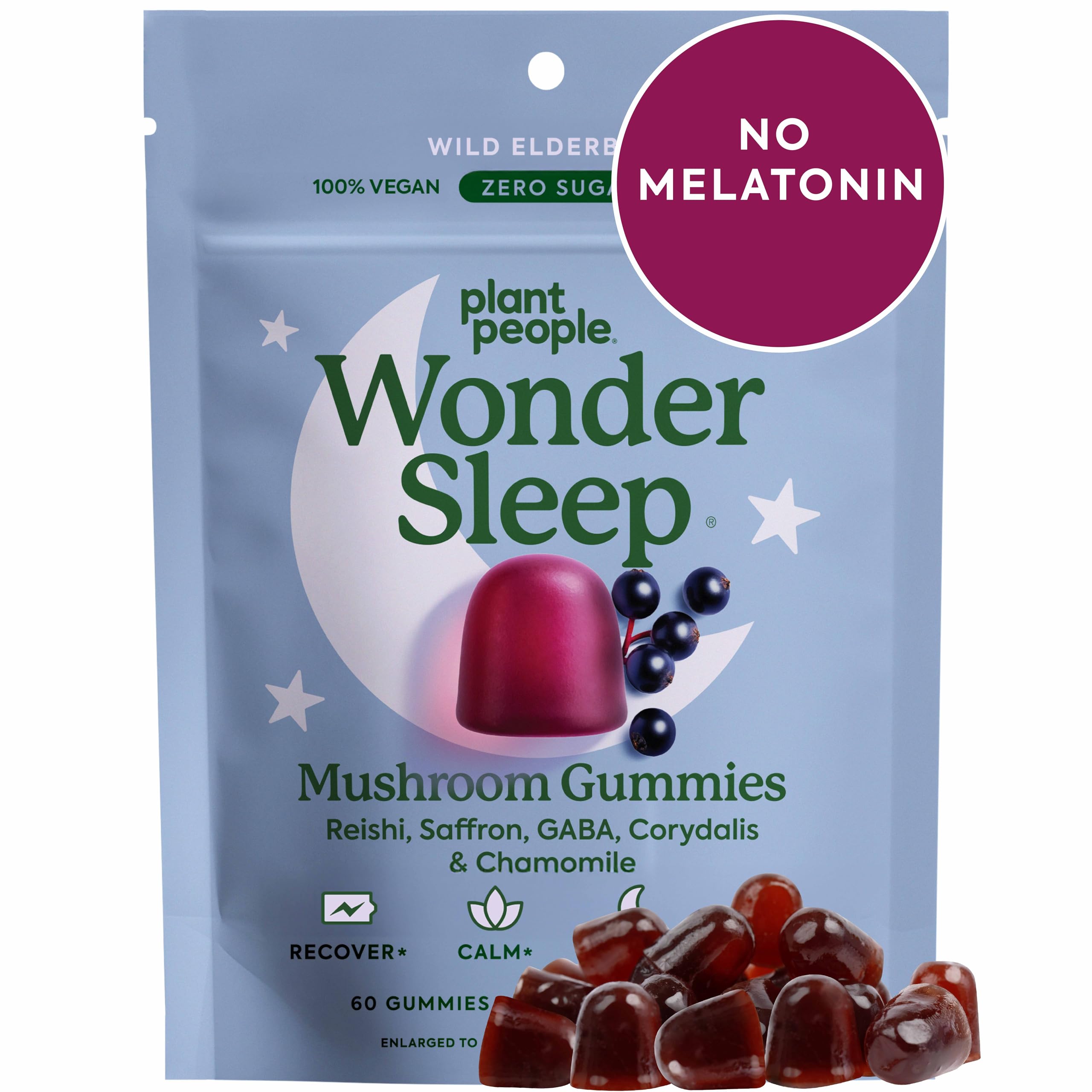WonderSleep Gummies front view with elderberry flavor