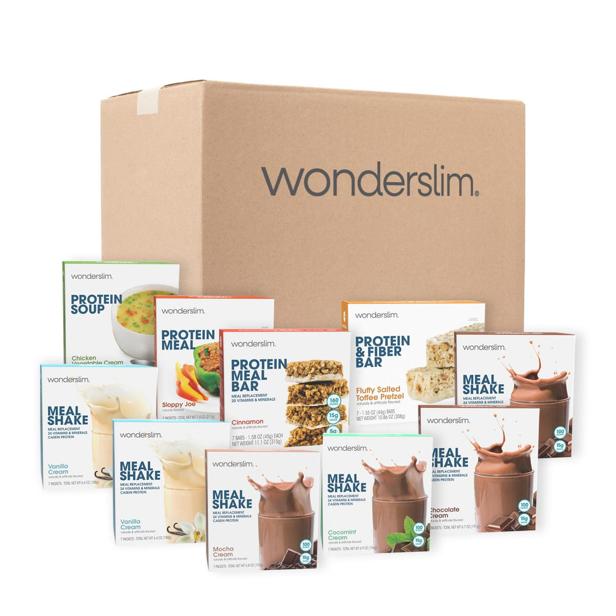 Wonderslim 2-Week Weight Loss Meal Kit hero image showing variety of meals