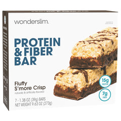 Wonderslim Fluffy S'more Crisp protein bar package