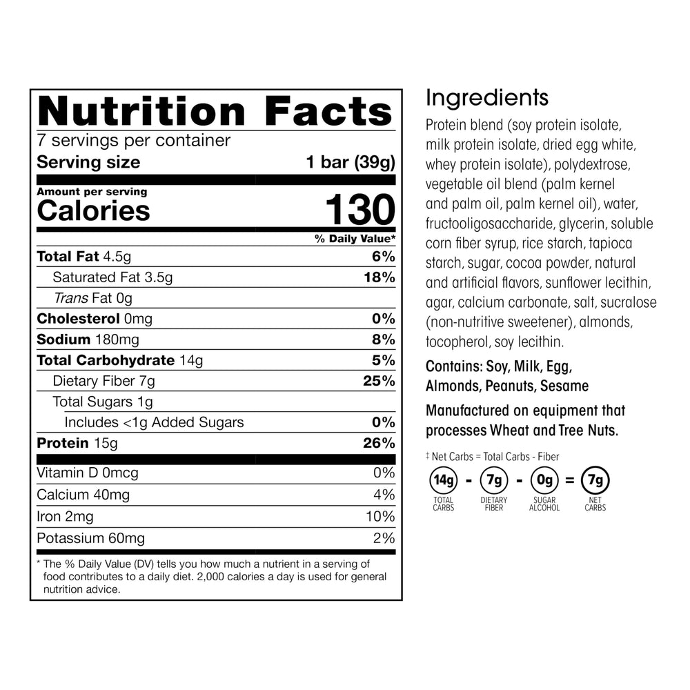 Close-up of Wonderslim high-fiber protein bar