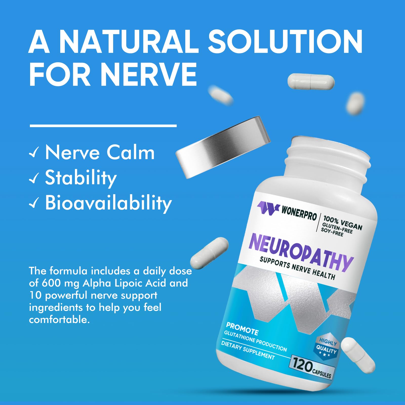 Nerve health concept with nervous system emphasis