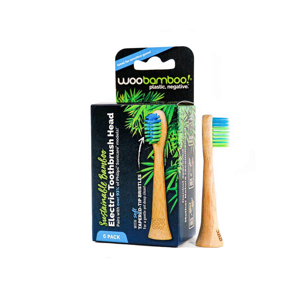 WooBamboo Soft Replacement Head for Electric Toothbrush — 6 pack