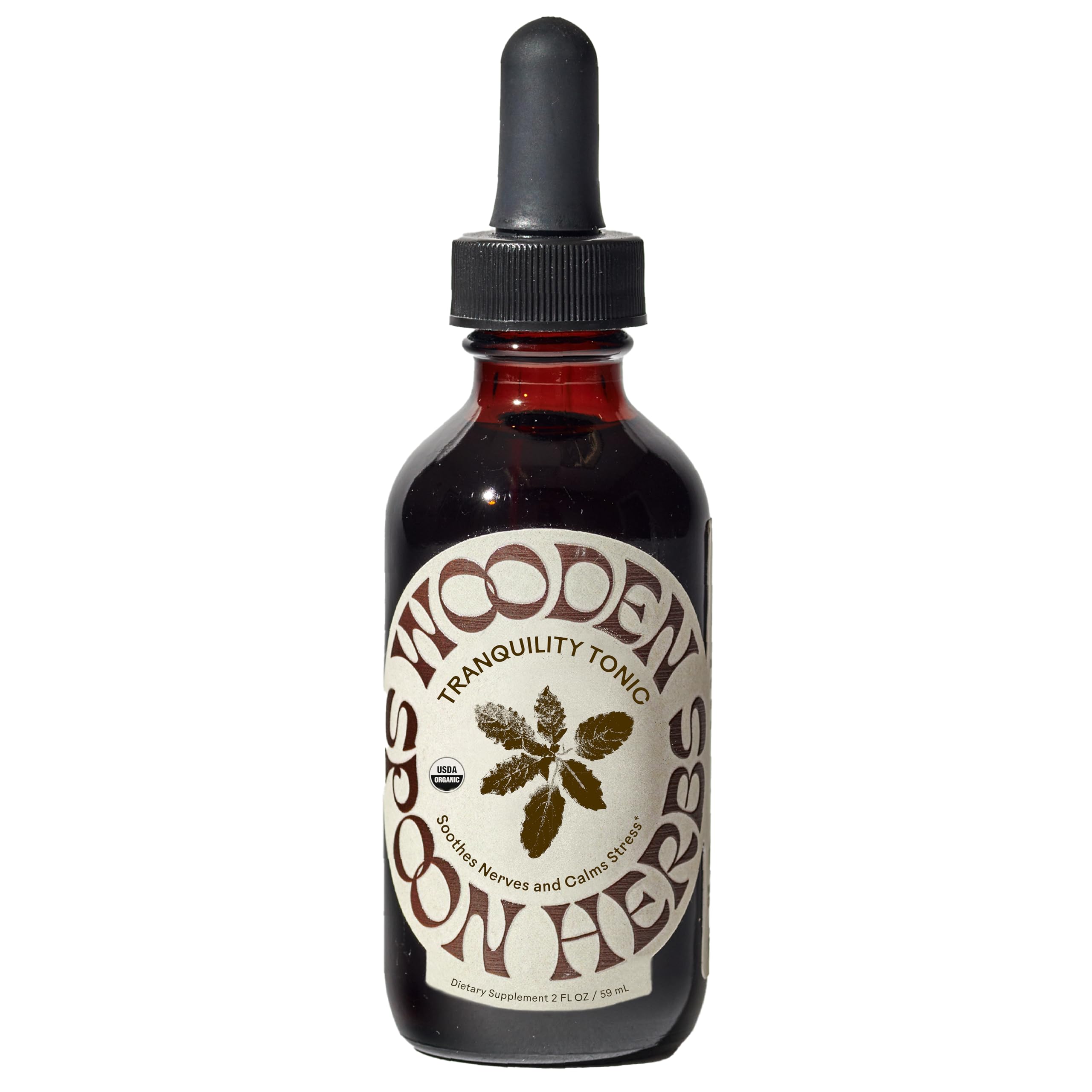 Front view of Wooden Spoon Herbs Tranquility Tonic bottle