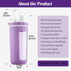 BYLWORKOUT glass shaker with full-wrap silicone sleeve provides secure grip