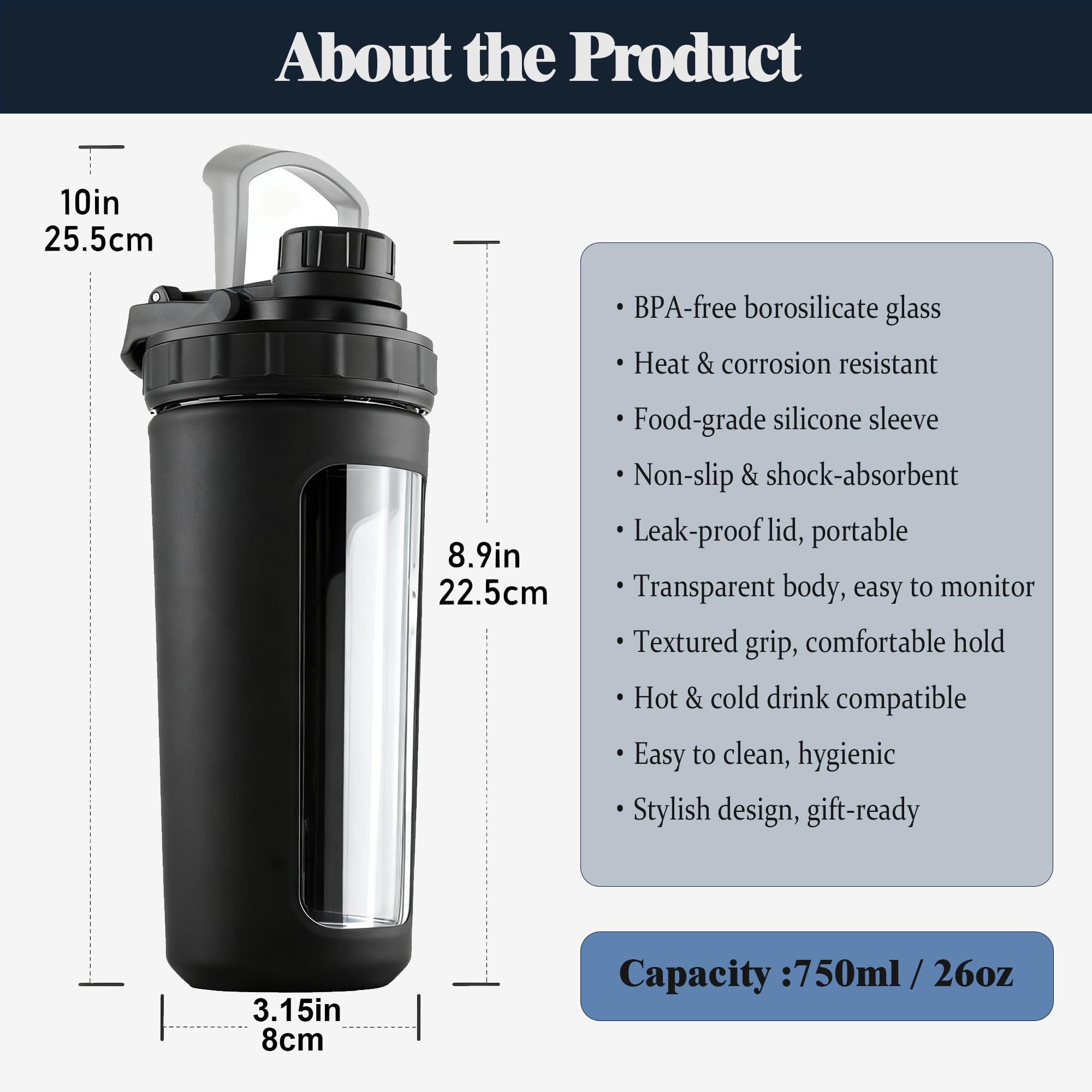 WORKOUT BW BYLWORKOUT leak-proof lid prevents spills in gym bags.