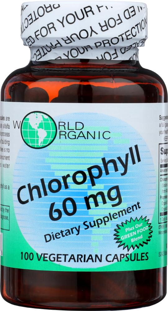 World Organic Chlorophyll 60mg bottle front view