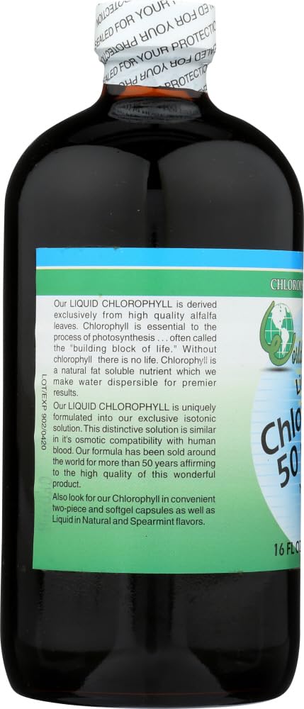 Side view of World Organic Liquid Chlorophyll Mint bottle