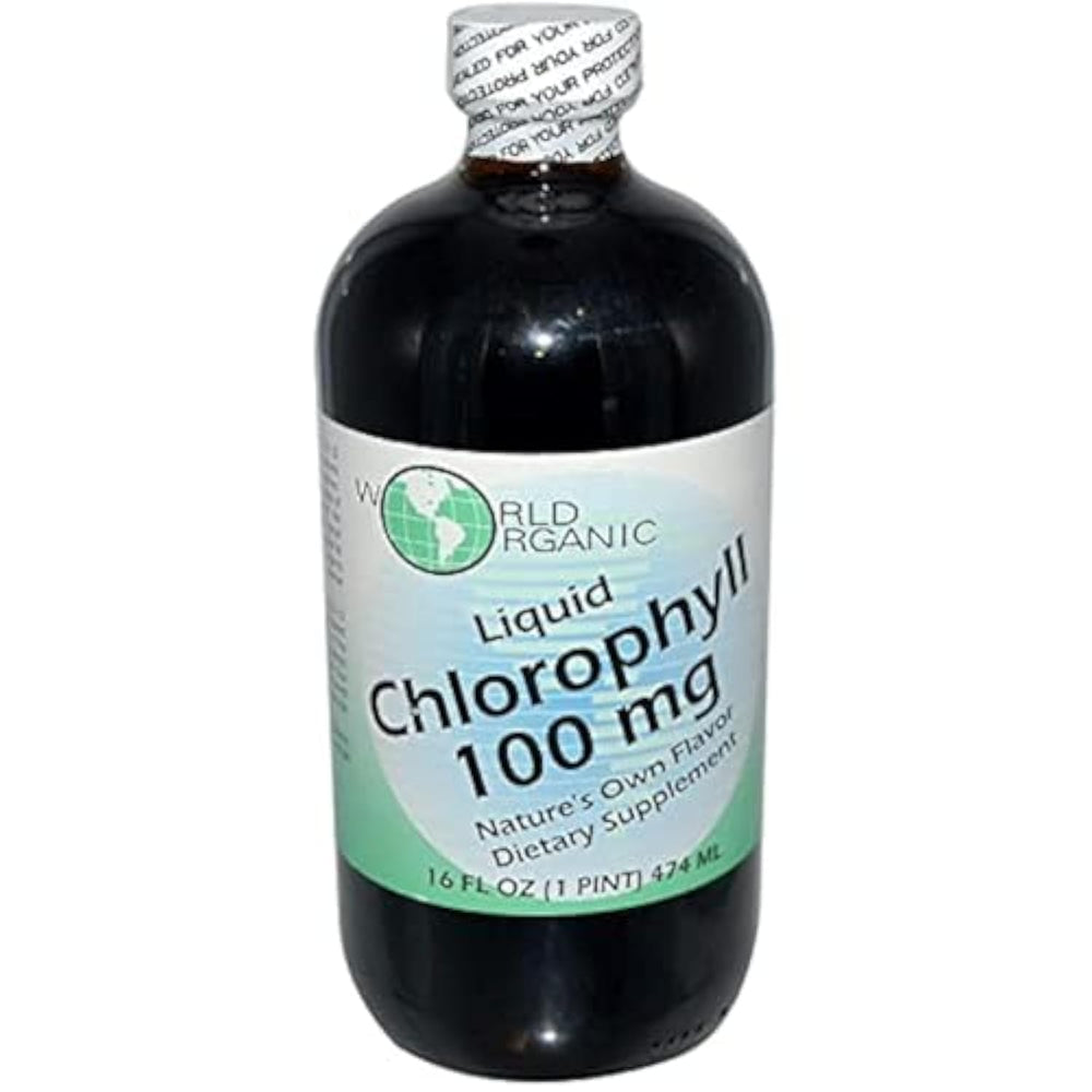 Bottle label for World Organics Organic Chlorophyll Liquid
