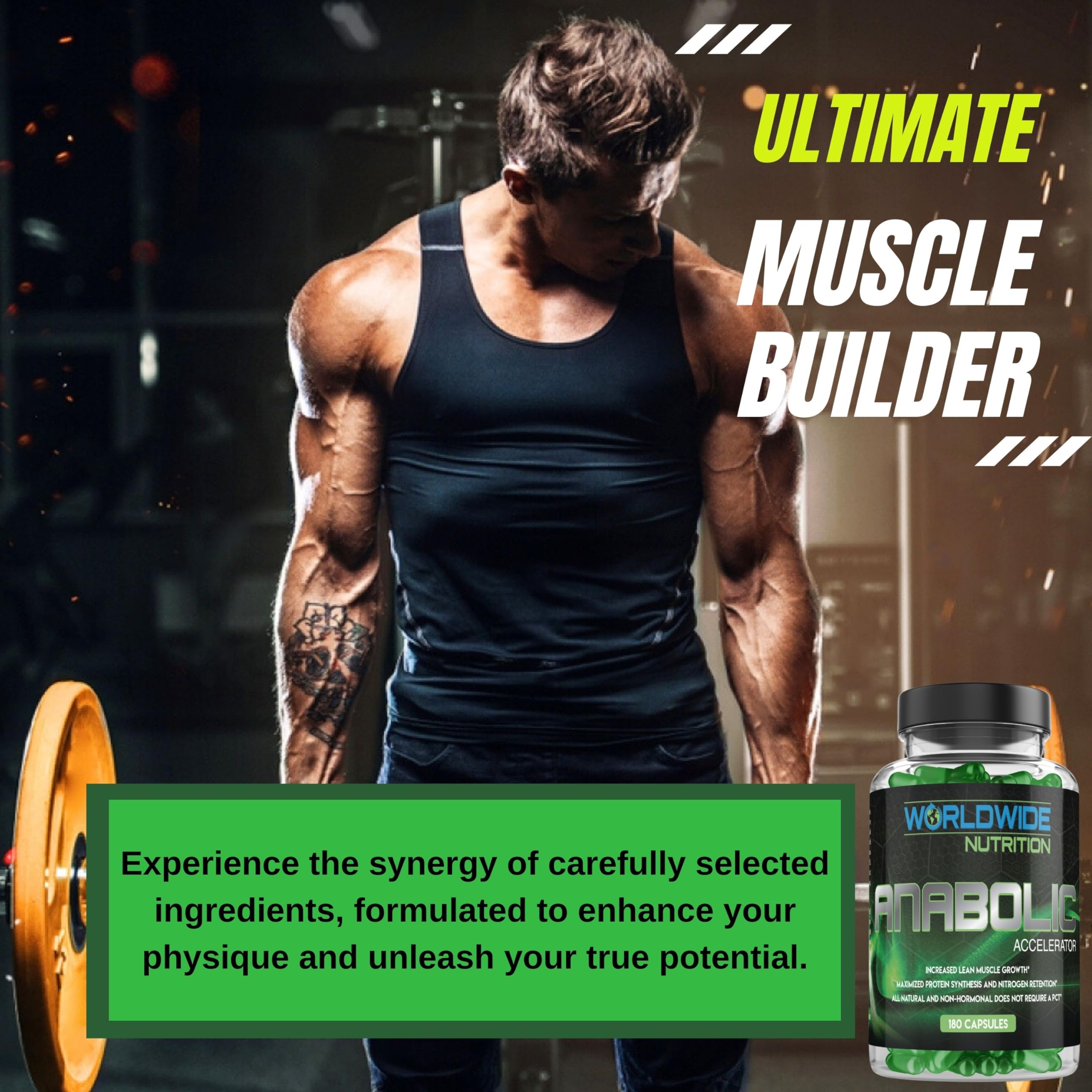 Worldwide Nutrition Anabolic Accelerator close-up of capsules highlighting quality ingredients
