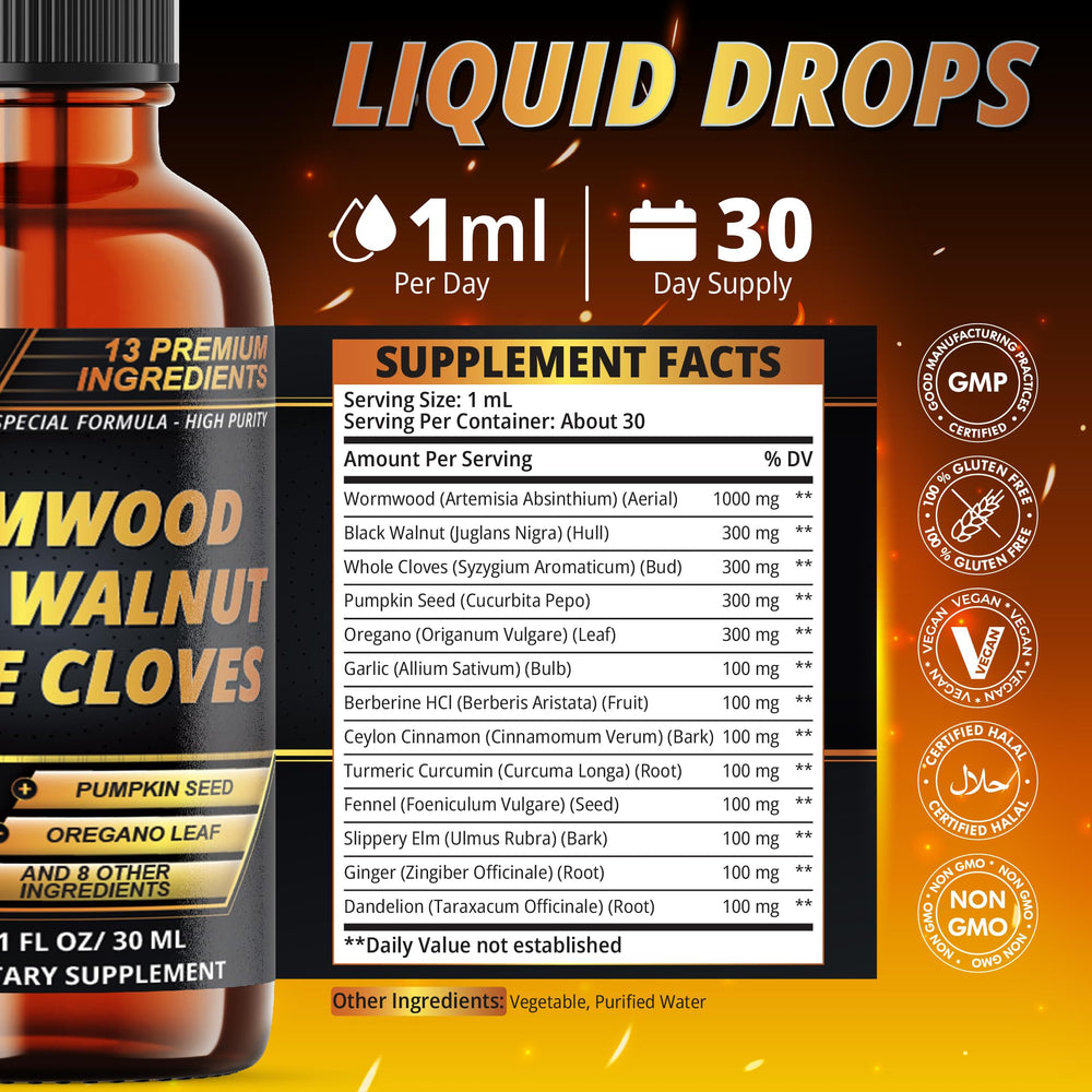13in1 Wormwood Liquid Drops 30ml packaging