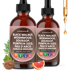 Front view of Wormwood Black Walnut Cleanse Drops bottle (4 oz)