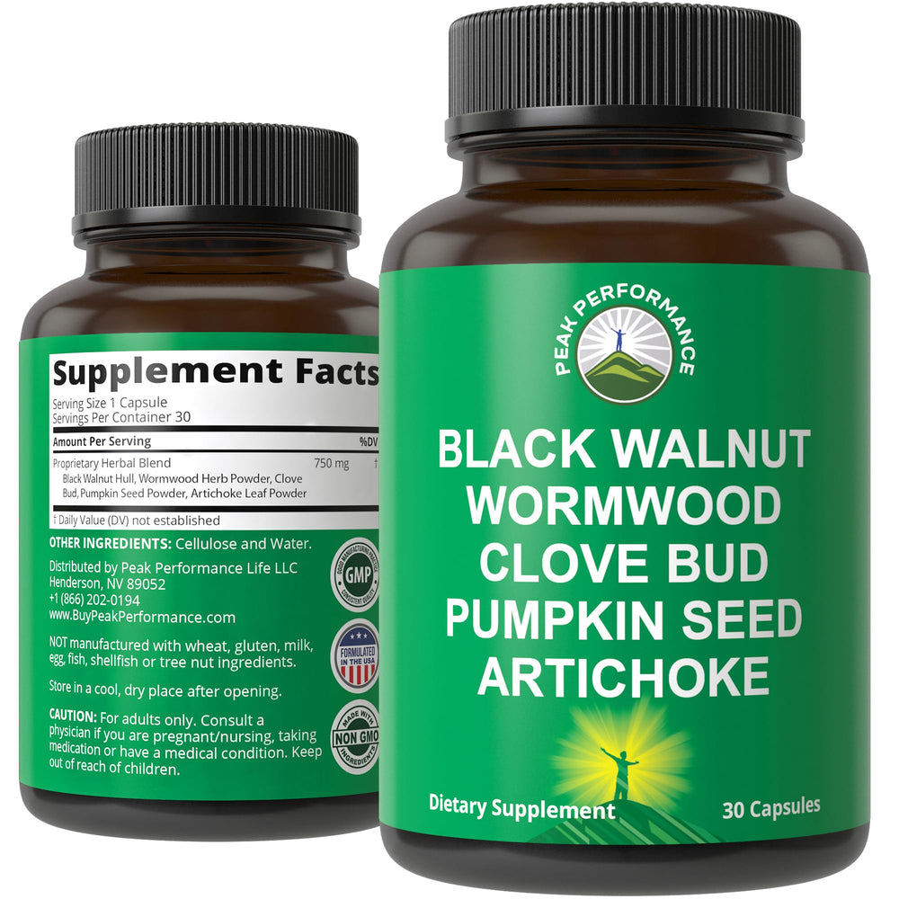 Bottle of Wormwood Black Walnut Clove Cleanse capsules