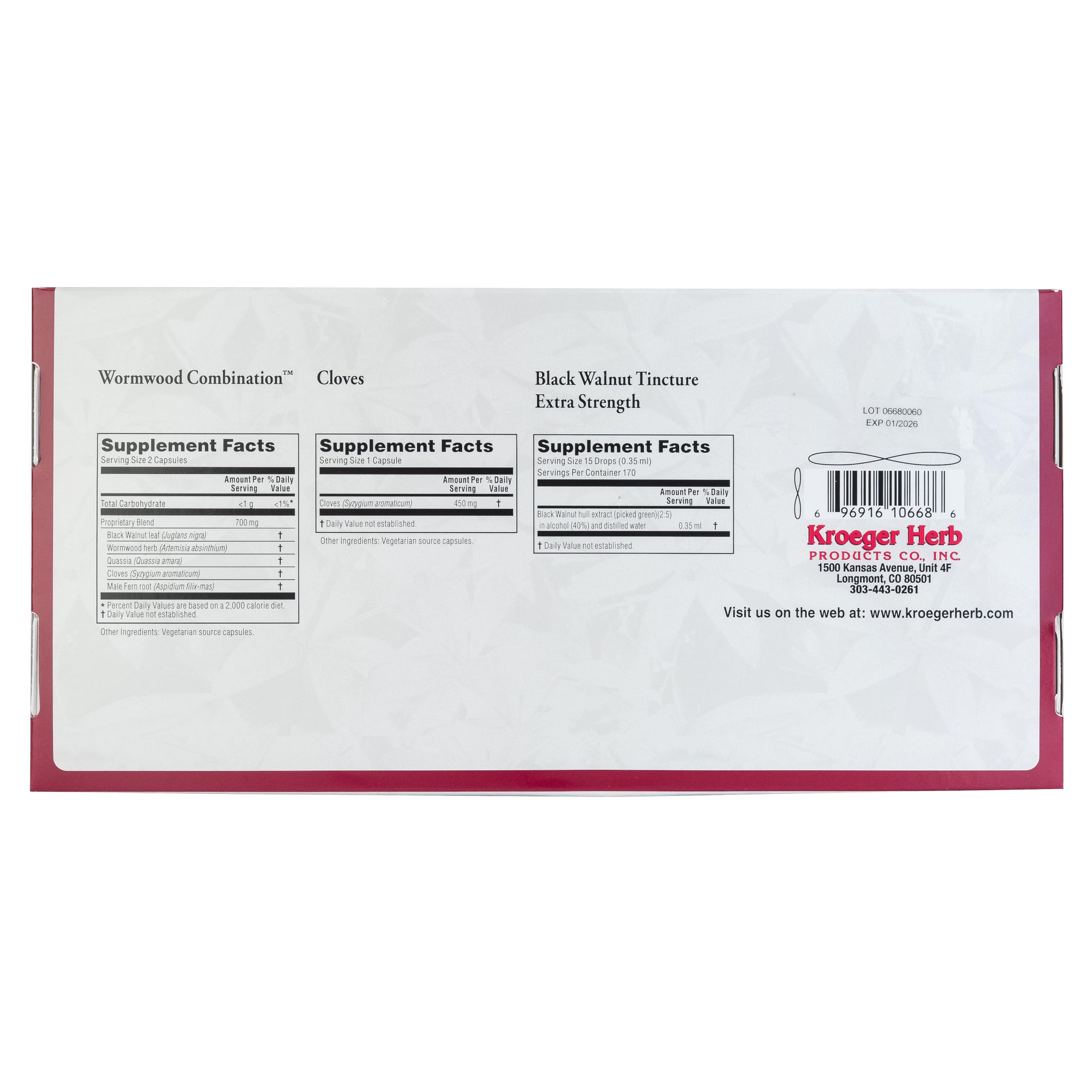 Kroeger Wormwood Detox Kit packaging and branding