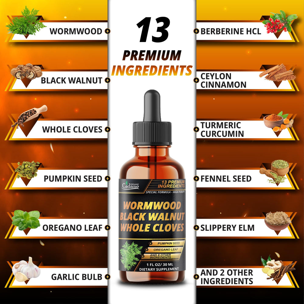 Close-up of Wormwood Liquid Drops ingredient blend