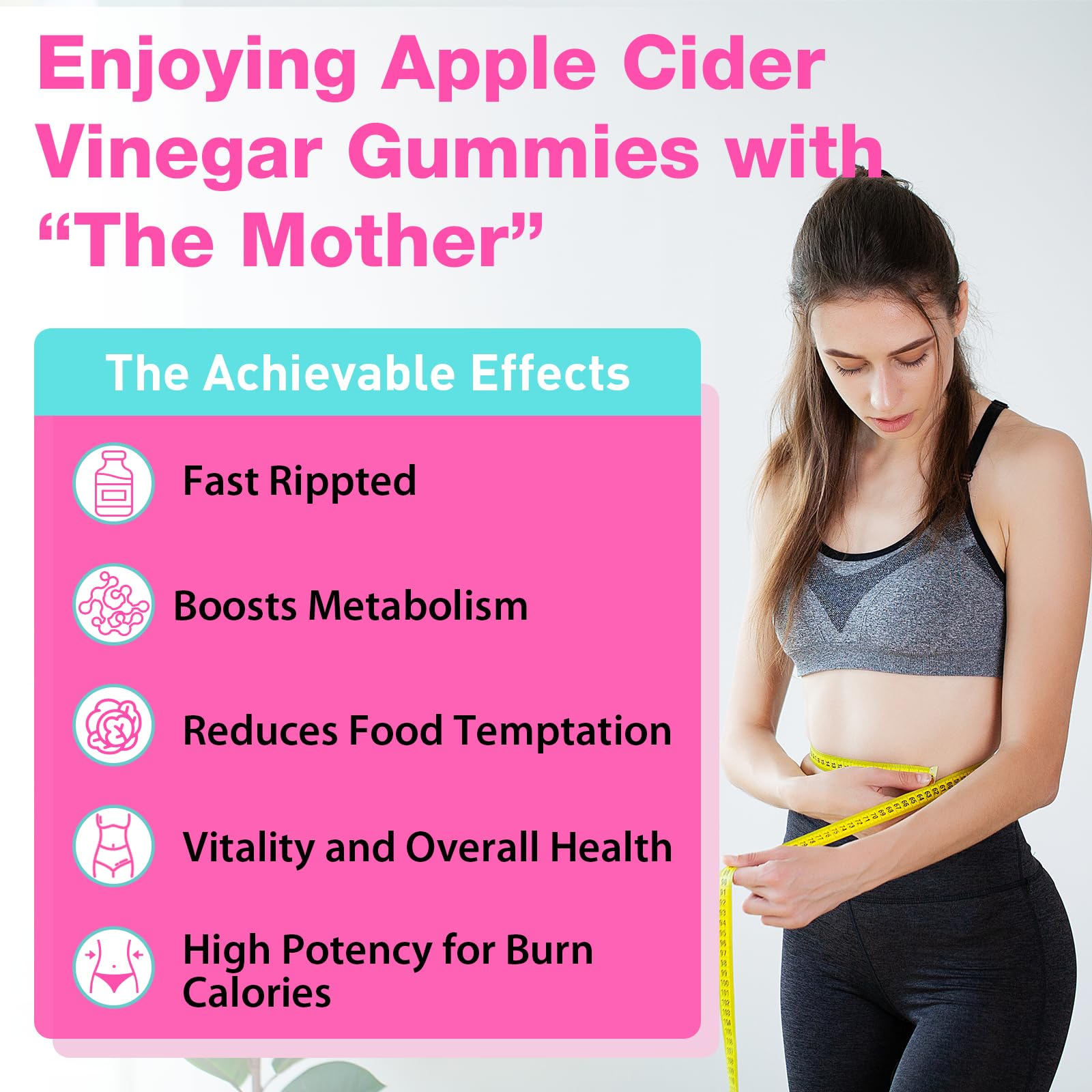 Wriayrui Apple Cider Vinegar Gummies serving-scene highlights daily intake for steady energy