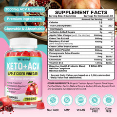 Close-up of probiotics and Vitamin B12 near gummies