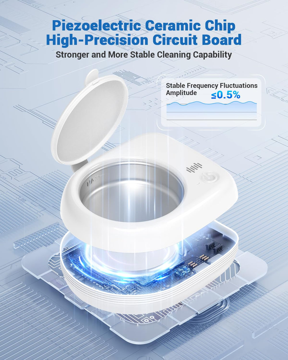Close-up of Wrklly cleaner front display and buttons