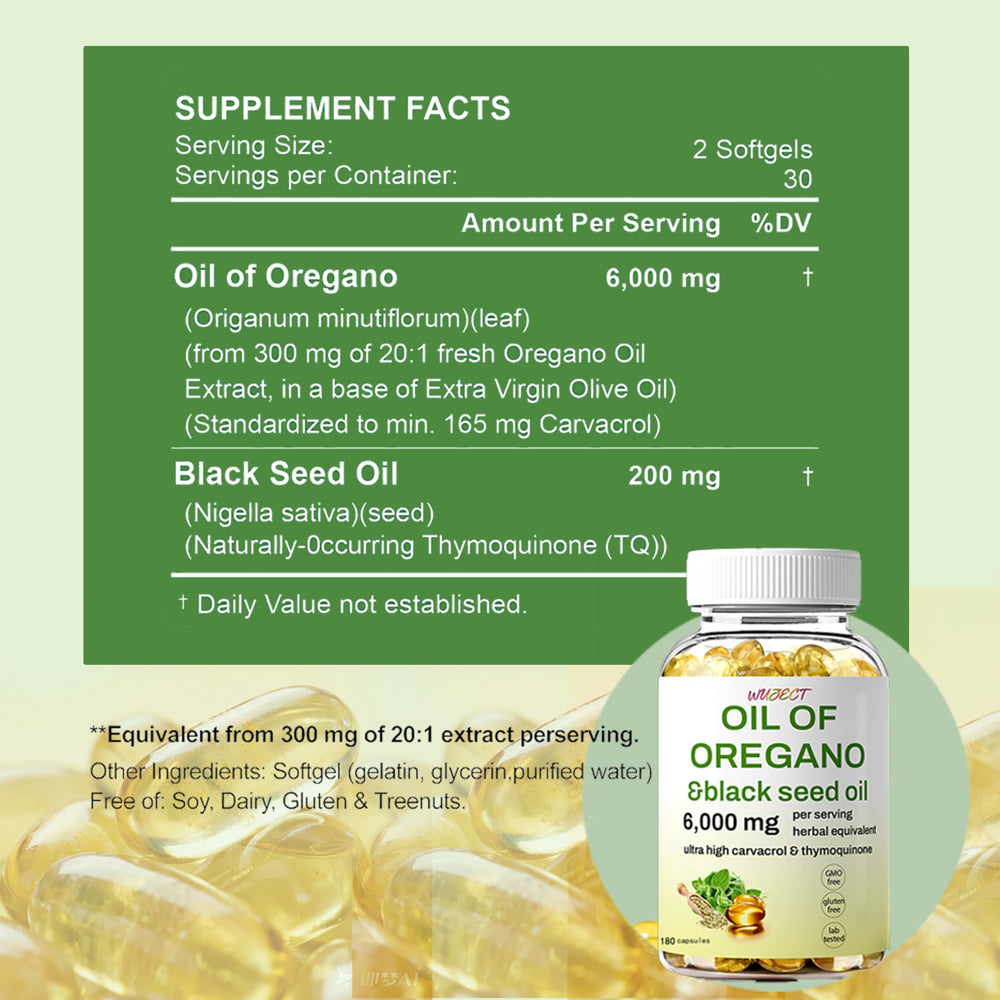 Close-up of black seed oil (Nigella sativa) ingredients