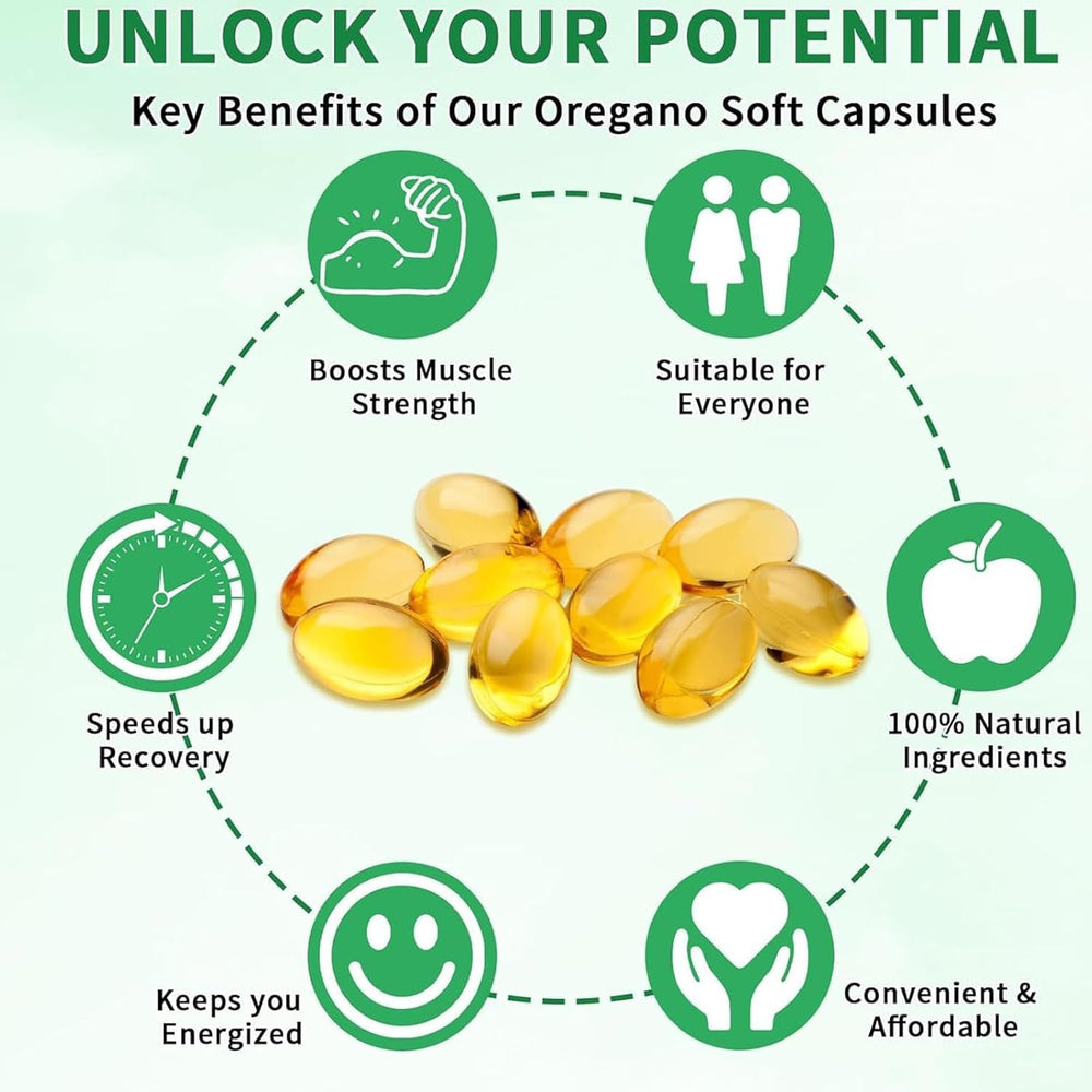 2-in-1 formula showing oregano oil and black seed oil capsules