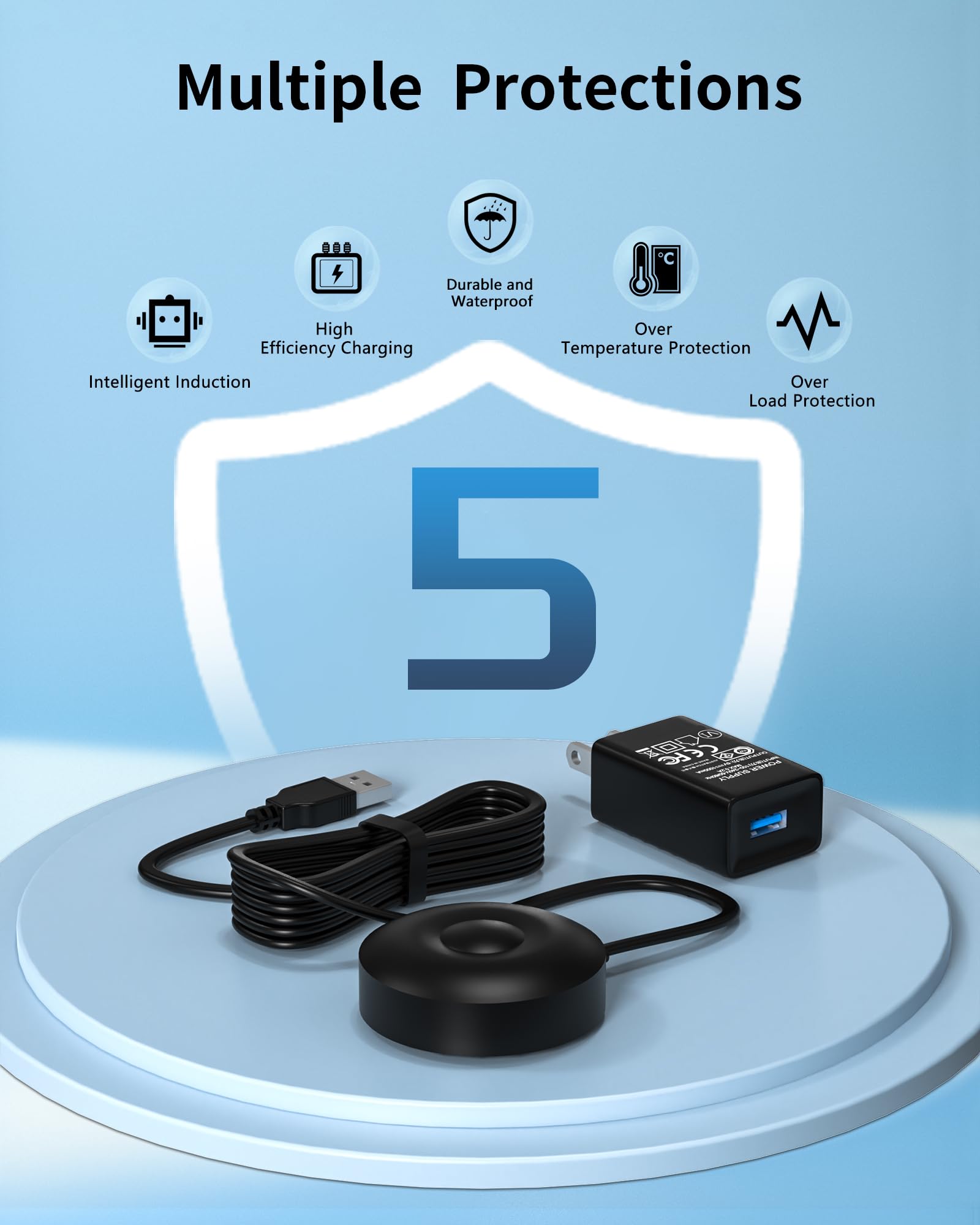 WUKUR Oral-B iO charger base 3768 - USB power cord connected