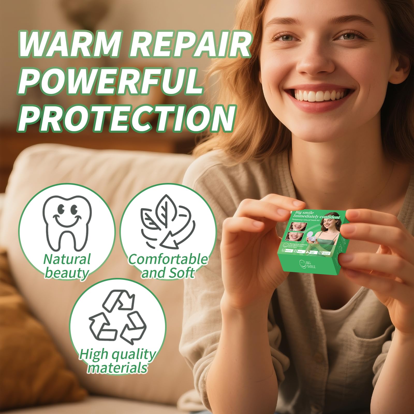 Natural look and comfortable WW4 smile device