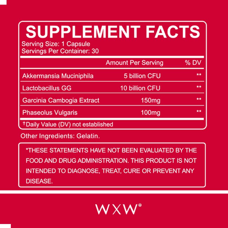 Box containing 30 WXW Akkermansia Muciniphila Probiotic capsules