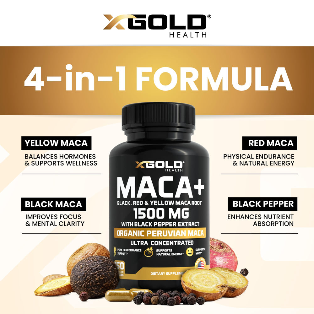 Gelatinized maca root with black pepper for absorption