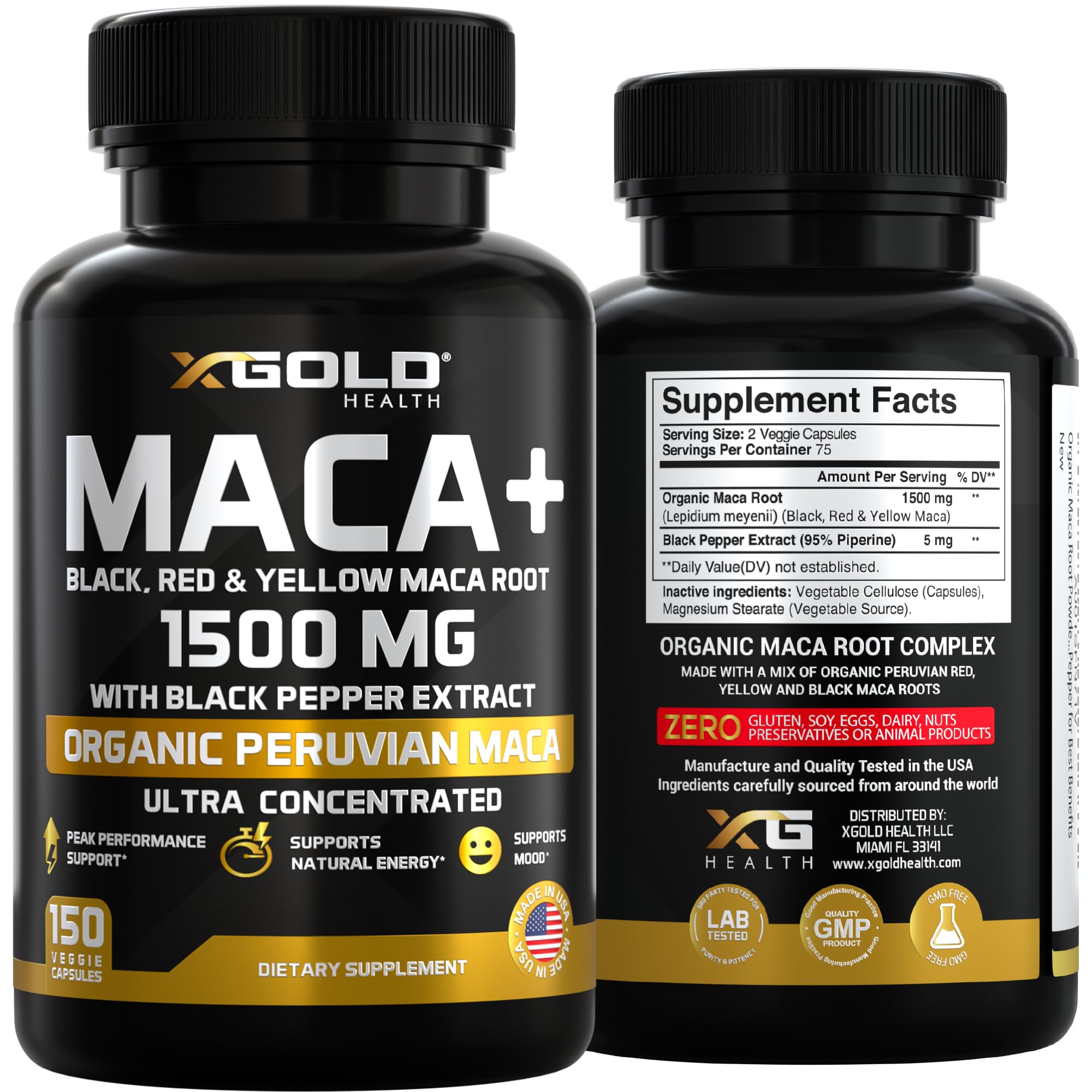 Money-back guarantee seal for Maca capsules
