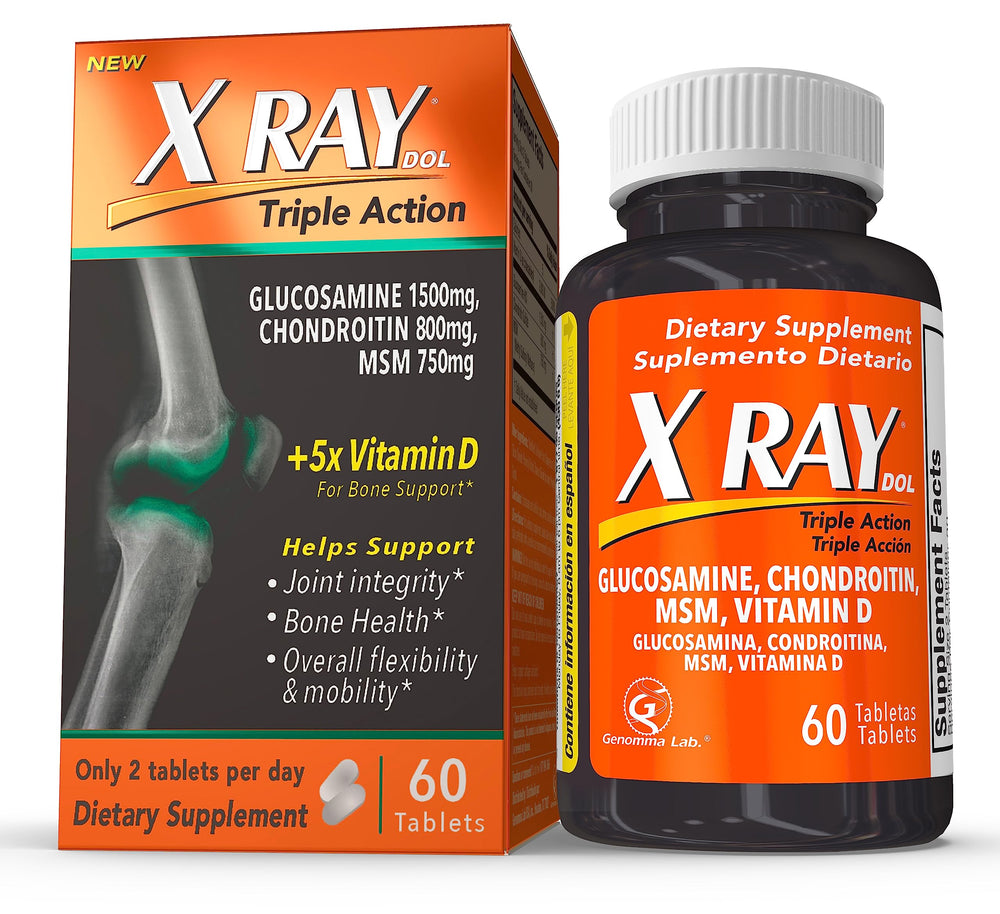 X Ray Dol Triple Action Joint Health Supplement bottle on white background