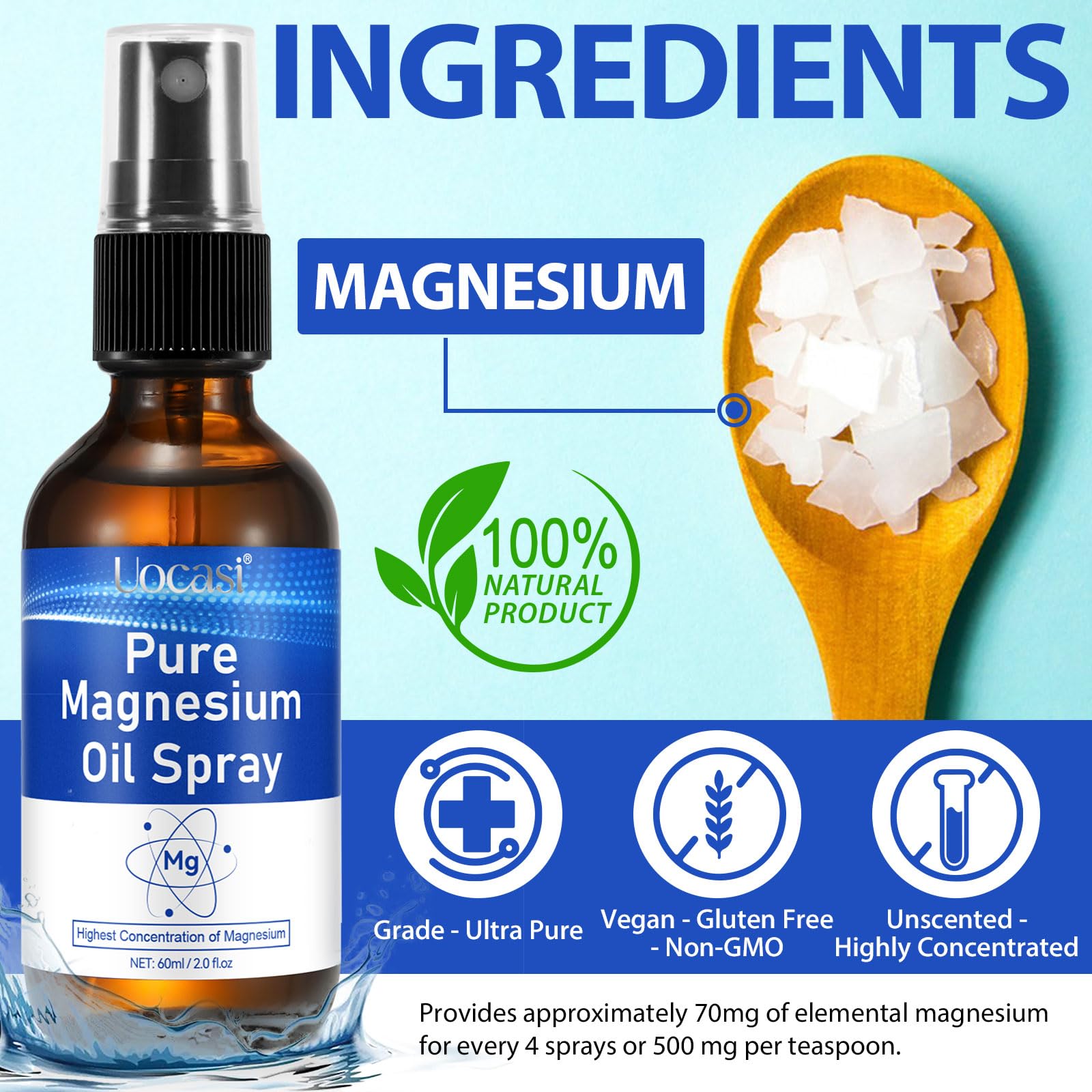 Xaarty magnesium oil 4 oz bottle side view