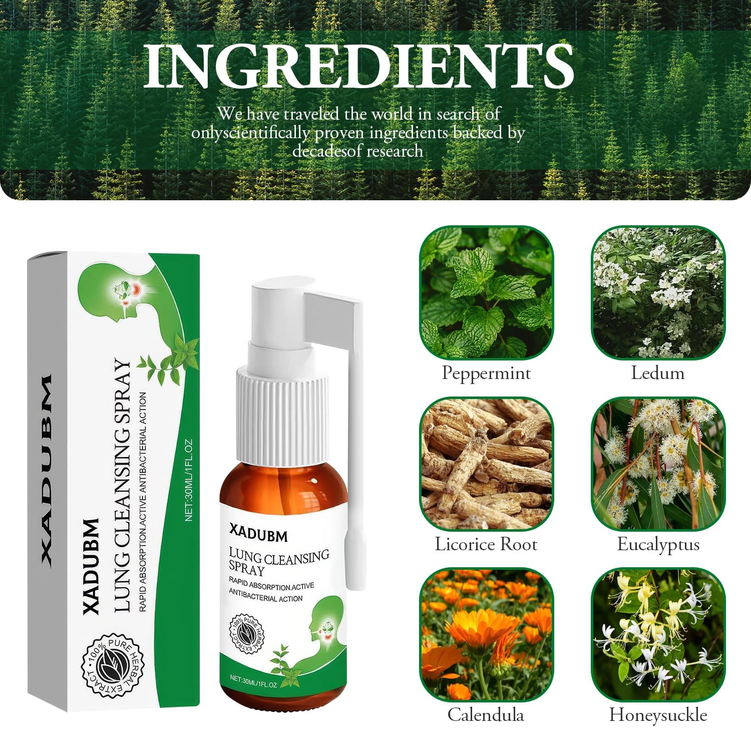 Three-pack of Xadubm Lung Cleansing Spray