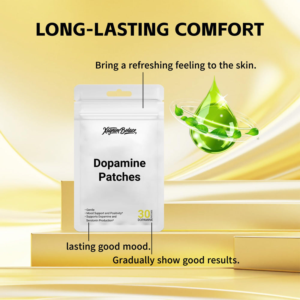 Xagnum Bolace dopamine patches closeup adhesive demonstrates gentle, skin-friendly adhesion.