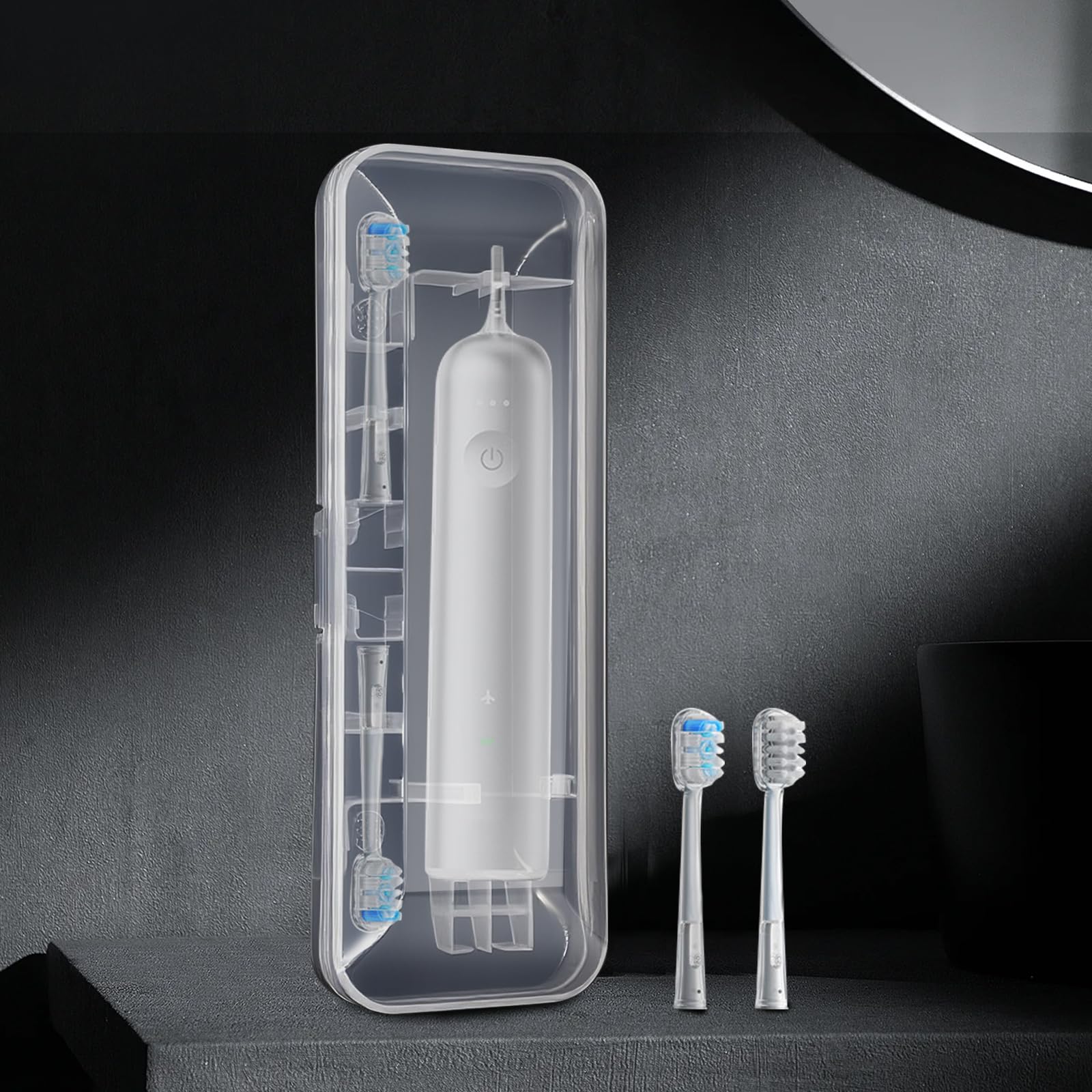 Clear Laifen toothbrush organizer case open design