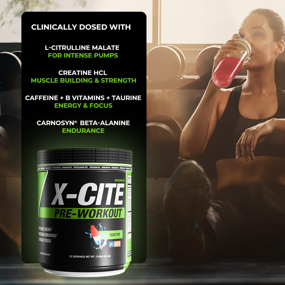 Side view of X-CITE container showing serving information