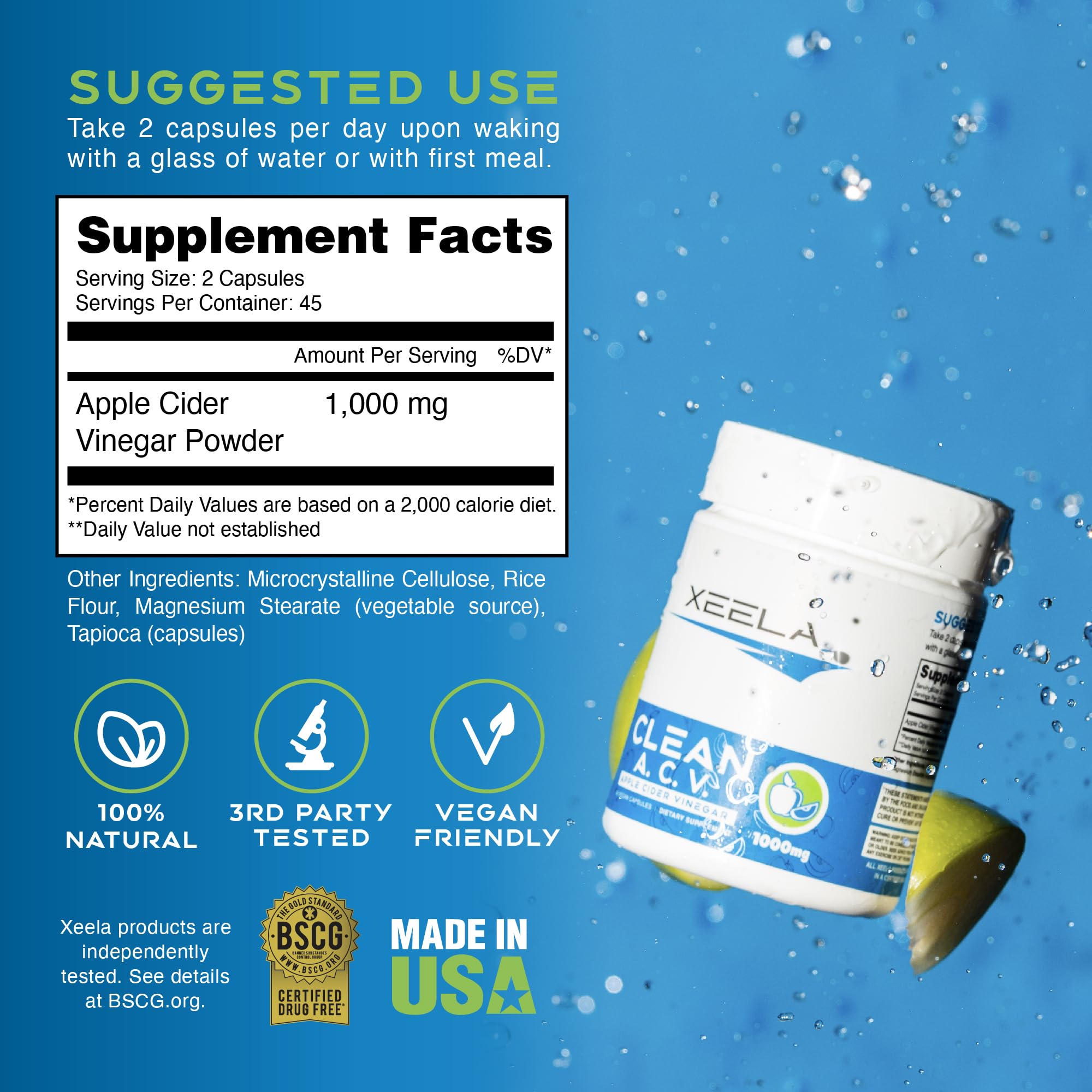 The Mother highlighted on XEELA Apple Cider Vinegar packaging