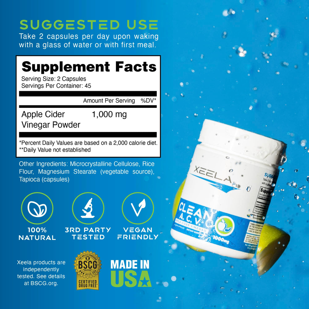 The Mother highlighted on XEELA Apple Cider Vinegar packaging