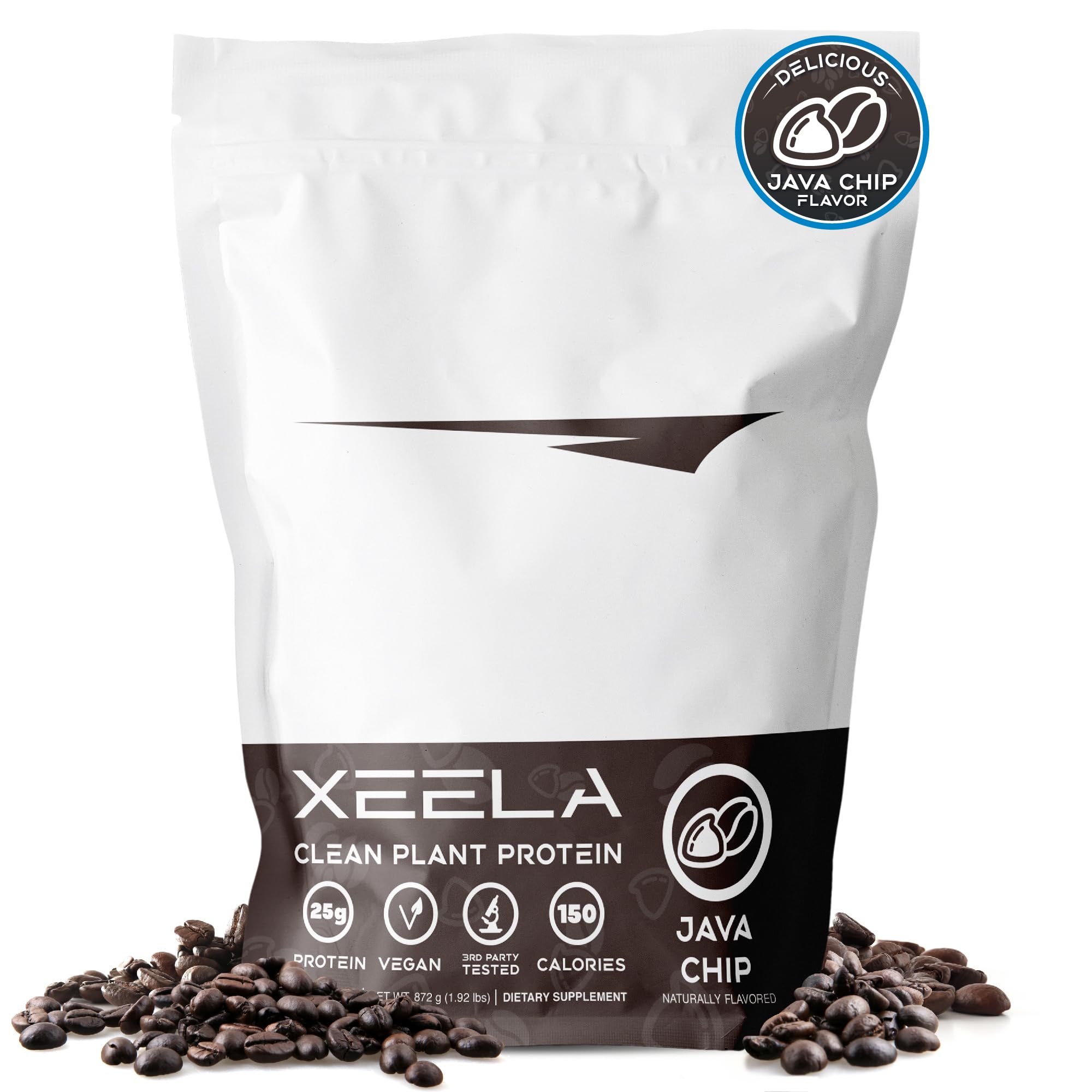 XEELA Plant Based Vegan Protein Powder Java Chip – jar front view
