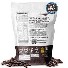 XEELA Java Chip protein powder jar – side/label view