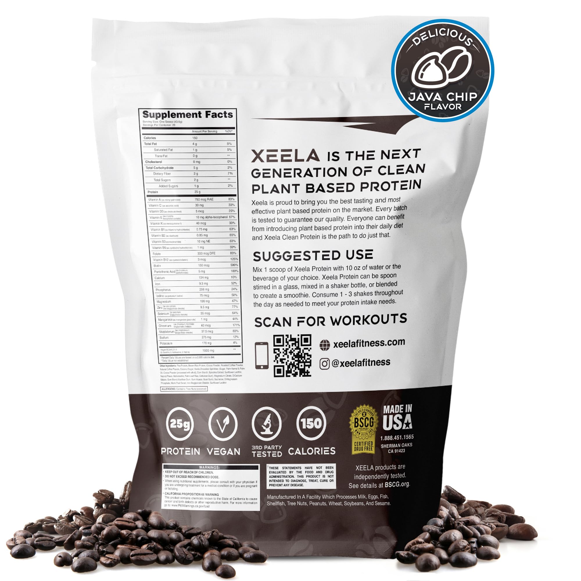 Shaker with Xeela Java Chip protein powder