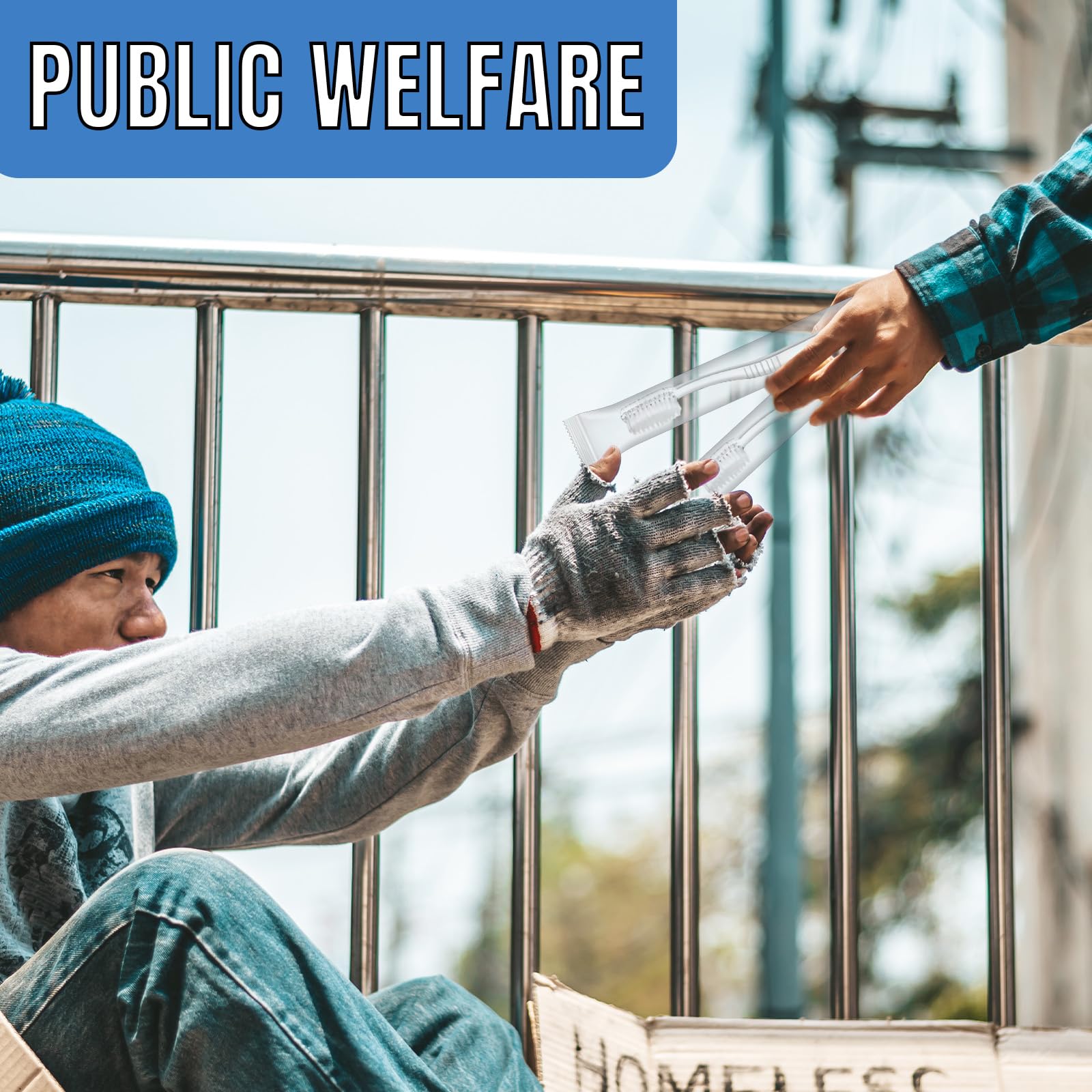 Packaged 100 disposable toothbrushes for hotels, camps, travel