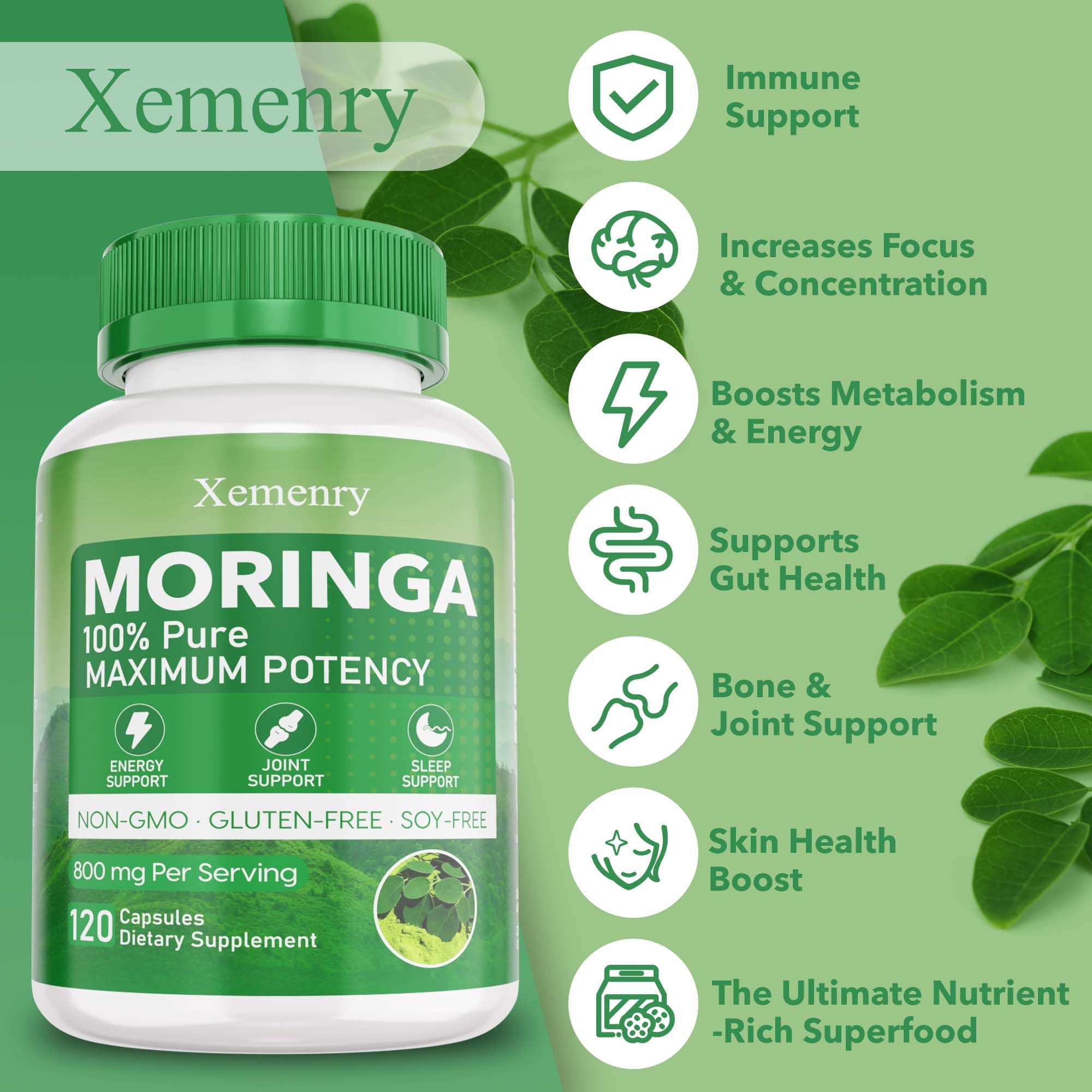 Ingredients and nutrition for Xemenry Moringa Capsules