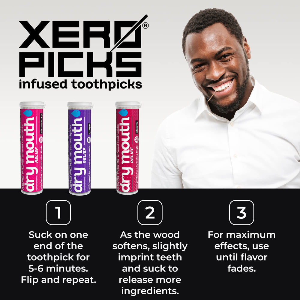 Xero Picks Dry Mouth flavor-infused toothpicks Cherry flavor